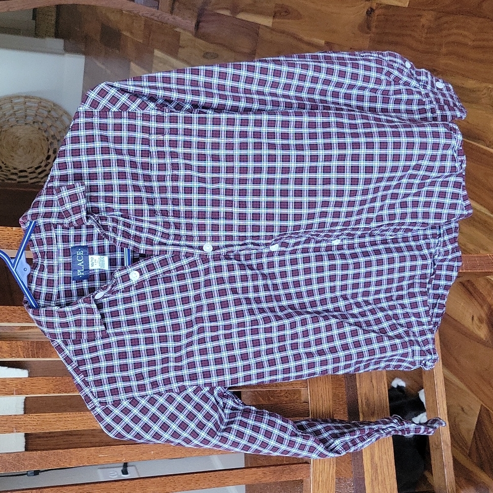 Plaid boys dress shirt